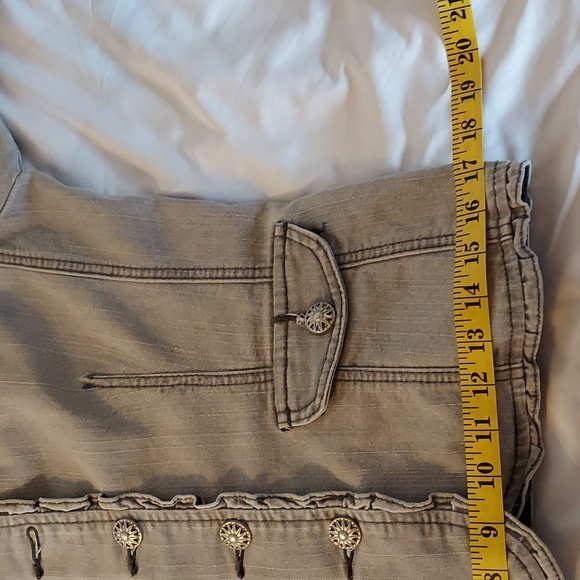 OSO Causuals Women's Jacket Grey Denim Ruffled Fitted Y2K 90's Size 8 - Picture 9 of 16